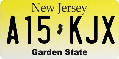 NJ license plate A15KJX