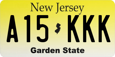 NJ license plate A15KKK