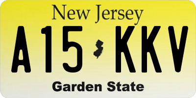 NJ license plate A15KKV