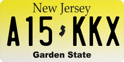 NJ license plate A15KKX
