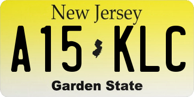 NJ license plate A15KLC