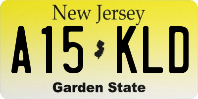 NJ license plate A15KLD