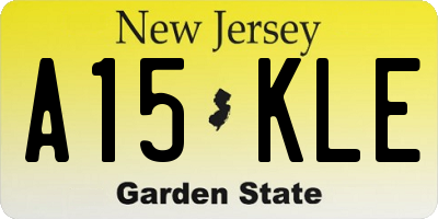 NJ license plate A15KLE