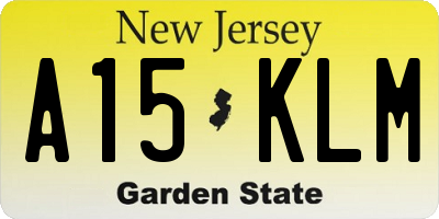 NJ license plate A15KLM