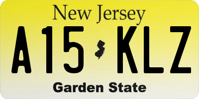 NJ license plate A15KLZ