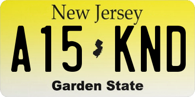 NJ license plate A15KND