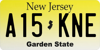 NJ license plate A15KNE