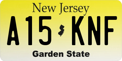 NJ license plate A15KNF