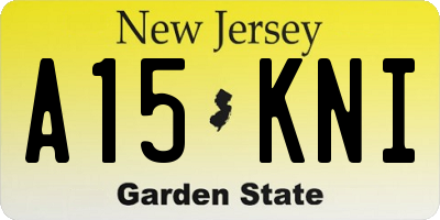NJ license plate A15KNI