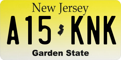 NJ license plate A15KNK