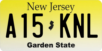 NJ license plate A15KNL