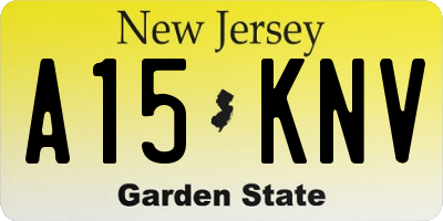 NJ license plate A15KNV