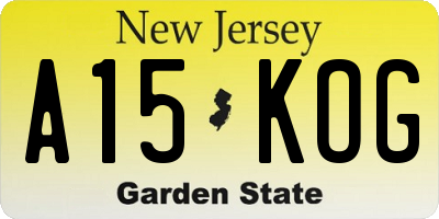 NJ license plate A15KOG