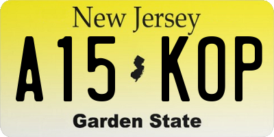 NJ license plate A15KOP