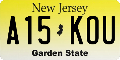 NJ license plate A15KOU