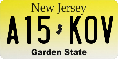NJ license plate A15KOV
