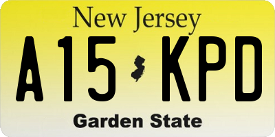 NJ license plate A15KPD