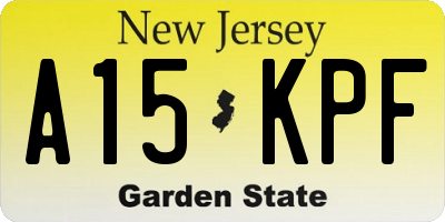 NJ license plate A15KPF