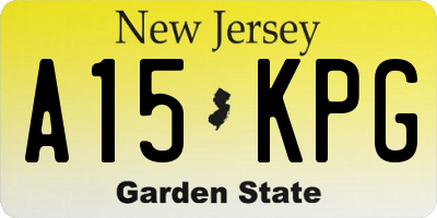 NJ license plate A15KPG