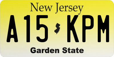 NJ license plate A15KPM