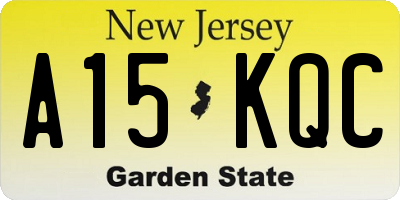 NJ license plate A15KQC