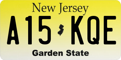 NJ license plate A15KQE