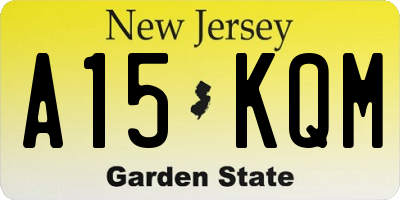 NJ license plate A15KQM