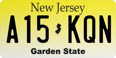 NJ license plate A15KQN
