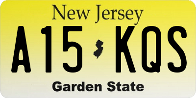 NJ license plate A15KQS