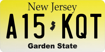 NJ license plate A15KQT