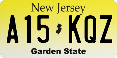 NJ license plate A15KQZ