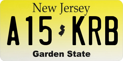 NJ license plate A15KRB