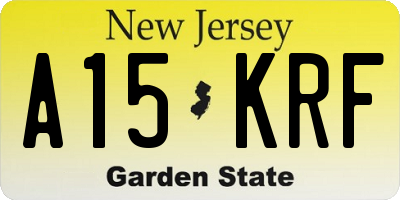 NJ license plate A15KRF