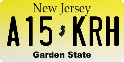NJ license plate A15KRH