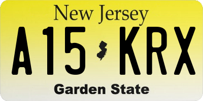 NJ license plate A15KRX