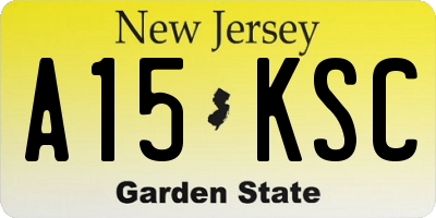 NJ license plate A15KSC