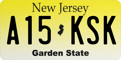 NJ license plate A15KSK