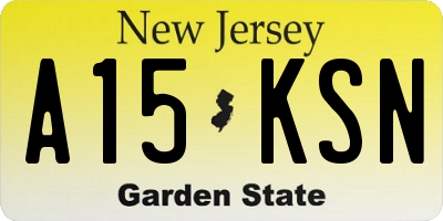 NJ license plate A15KSN