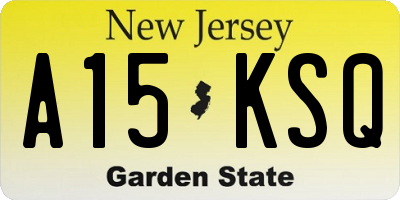NJ license plate A15KSQ