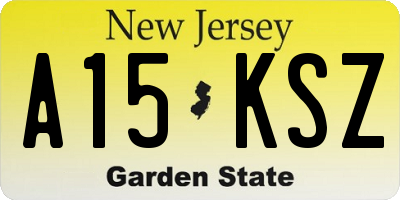 NJ license plate A15KSZ