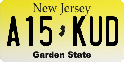 NJ license plate A15KUD