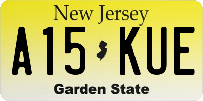 NJ license plate A15KUE