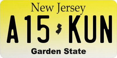 NJ license plate A15KUN