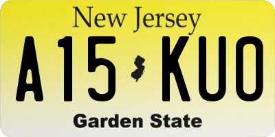 NJ license plate A15KUO