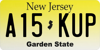 NJ license plate A15KUP