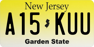 NJ license plate A15KUU