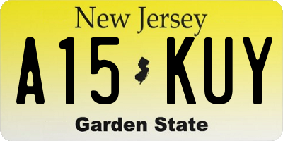 NJ license plate A15KUY