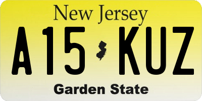 NJ license plate A15KUZ