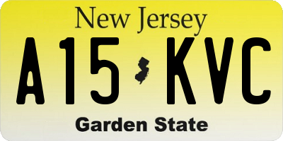 NJ license plate A15KVC