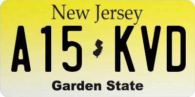 NJ license plate A15KVD